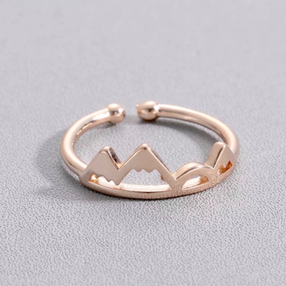 🎉 New Rose Gold Mountain Peak Adjustable Ring